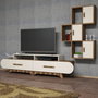 Hanah Home Flora S - Mueble de TV Nogal y crema